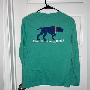 Youth Large Teal J Khaki Made in the South‎ Long Sleeve Shirt